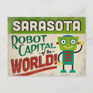 Sarasota Florida Roboter - Lustiges Vintage Postkarte