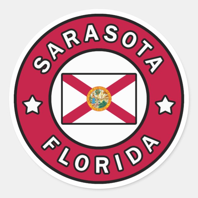 Sarasota Florida Runder Aufkleber (Vorderseite)