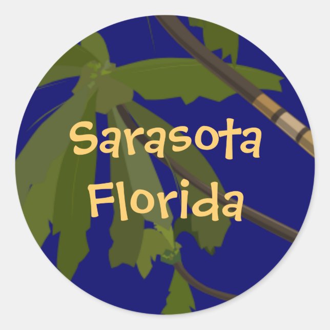 Sarasota, Florida Runder Aufkleber (Vorderseite)