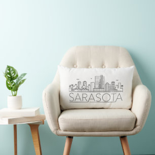Sarasota, Florida Skyline Lumbar Pillow Lendenkissen
