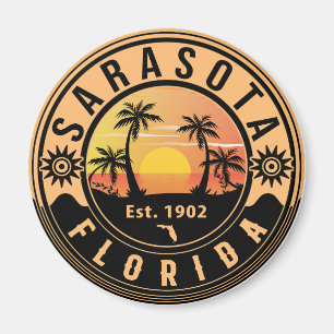 Sarasota Florida Tropische Retro-Sonnenuntergangs- Magnet