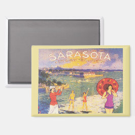 Sarasota Florida Vintage Szene der 20er Jahre Magnet