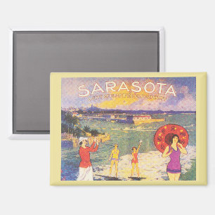 Sarasota Florida Vintage Szene der 20er Jahre Magnet