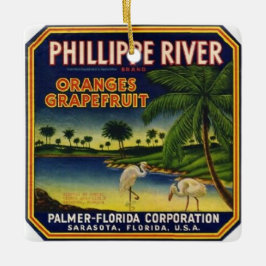 Sarasota Phillippe Citrus Label Keramikornament