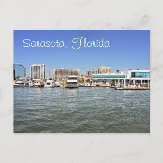 Sarasota, Skyline von Florida aus der Bucht. Postkarte