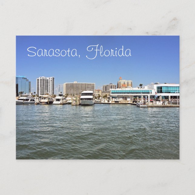Sarasota, Skyline von Florida aus der Bucht. Postkarte (Vorderseite)