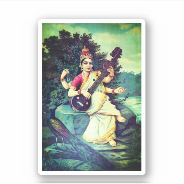 Saraswati Aufkleber (Vorderseite)