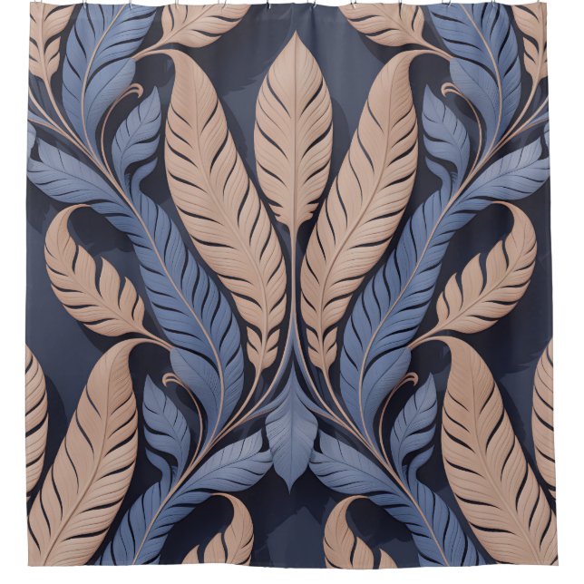 Saraswati Feather Relief Duschvorhang (Vorderseite)