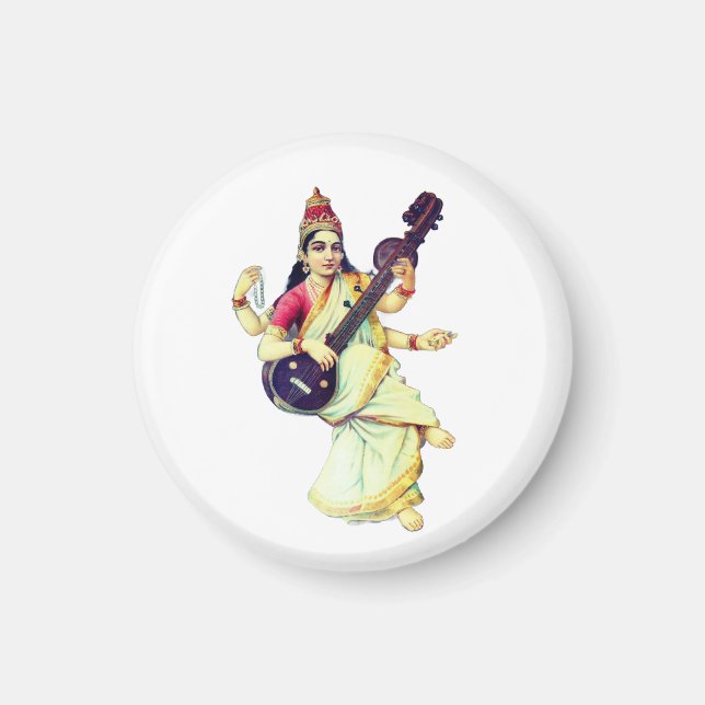 Saraswati, Hindu Goddess Magnet (Vorne)