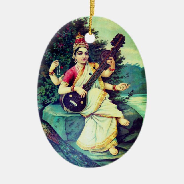 Saraswati Keramik Ornament (Vorne)