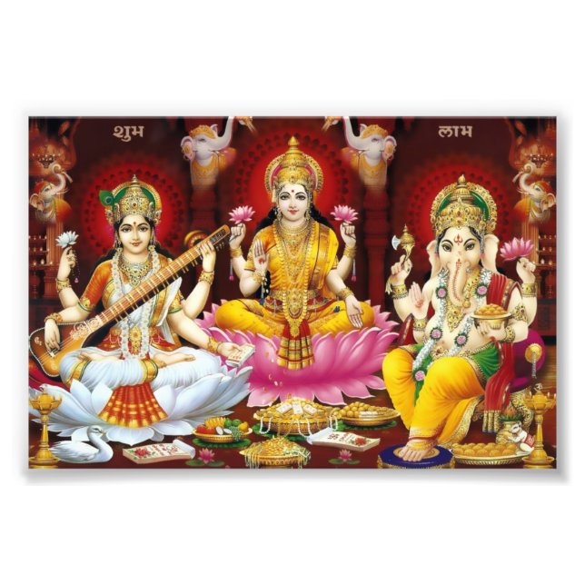 Saraswati, Lakshmi, & Ganesha Print (6" x 4") Fotodruck (Vorne)