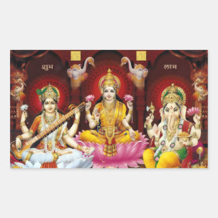 Saraswati, Lakshmi & Ganesha Stickers