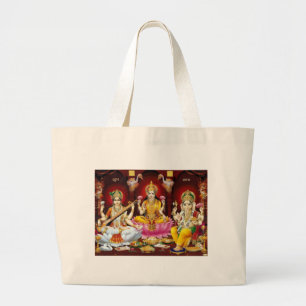 Saraswati, Lakshmi u. Ganesha Taschen-Tasche Jumbo Stoffbeutel