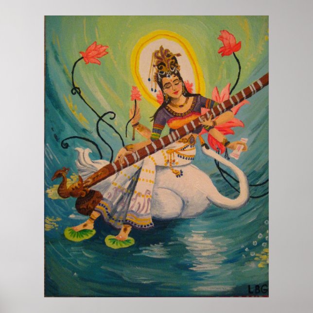 Saraswati Painting Poster (Vorne)