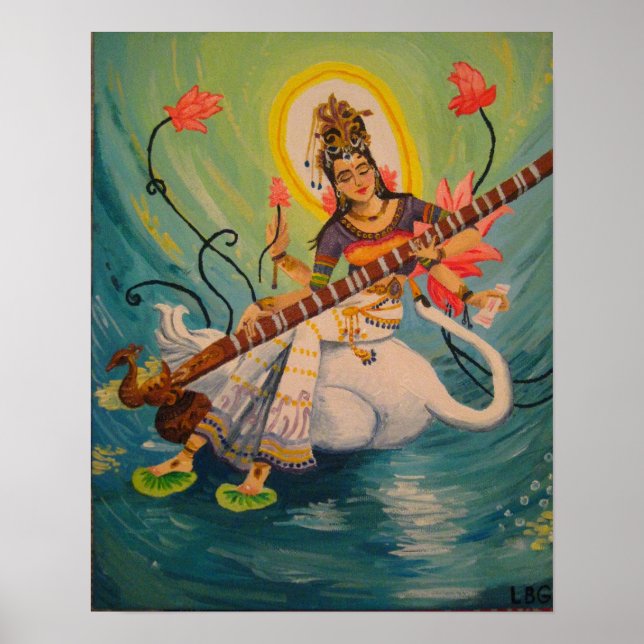 Saraswati Painting Poster (Vorne)