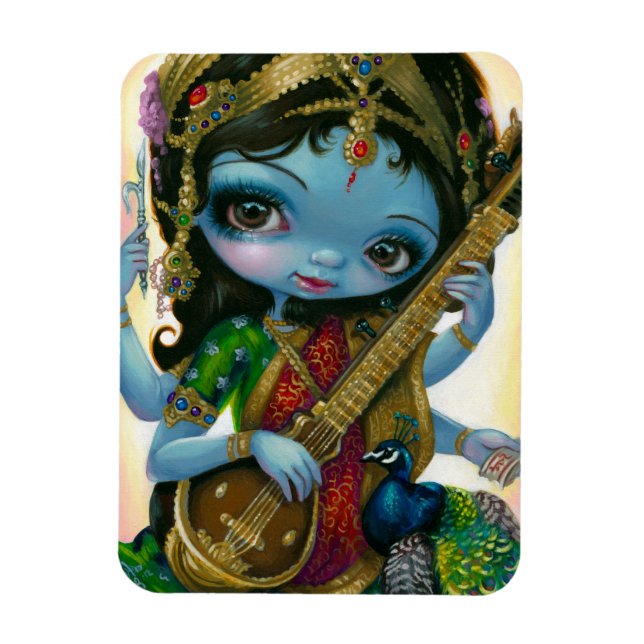 "Saraswati Playing Veena" Flex Magnet (Vertikal)