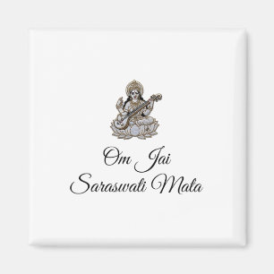 Saraswati-Shirt-Design Om Jai Saraswati Mata Magnet