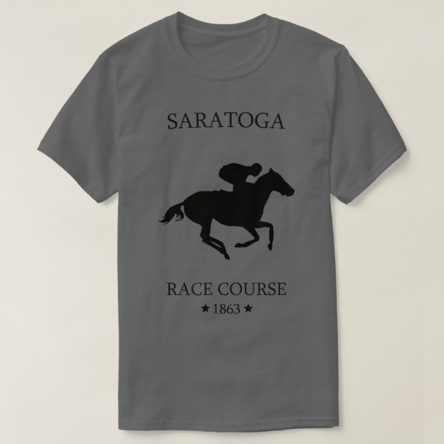 Saratoga New York gründlich Pferderennbahn T-Shirt (Design vorne)