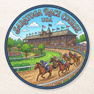 Saratoga Race Course USA Runder Pappuntersetzer