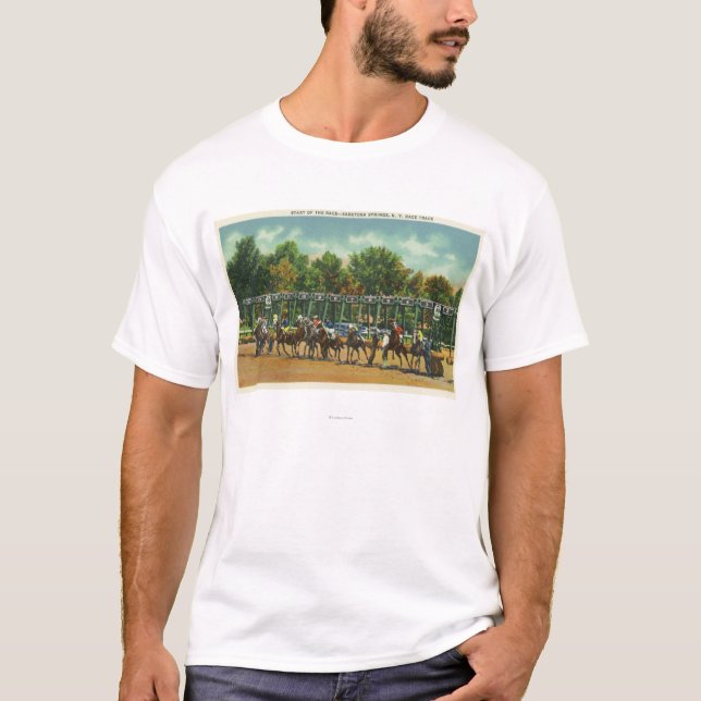 Saratoga Rennstrecke-Anfangszeile Ansicht T-Shirt (Vorderseite)