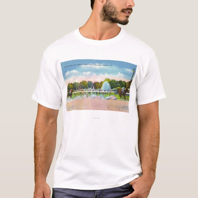 Saratoga Rennstrecke-Ziellinie-Ansicht T-Shirt (Vorderseite)