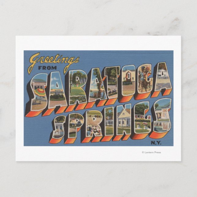 Saratoga Springs, New York - Große Briefszenen Postkarte (Vorderseite)