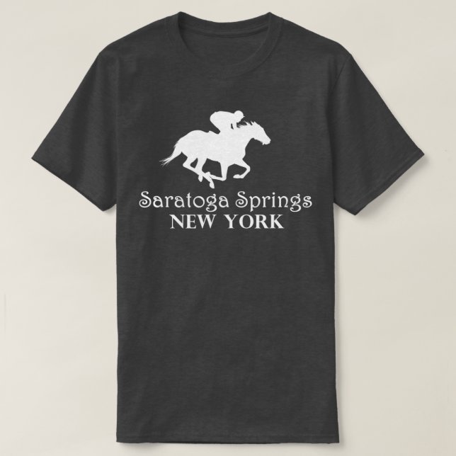 Saratoga Springs New York Horse Racing Jockey T-Sh T-Shirt (Design vorne)