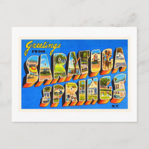 Saratoga Springs New York NY Old Travel Souvenir Postkarte