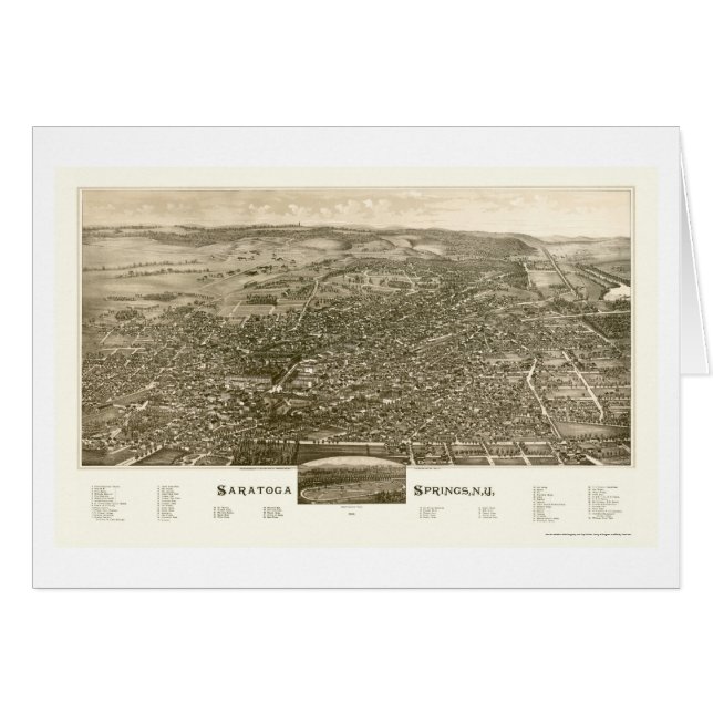 Saratoga Springs, NY panoramische Karte - 1888 (Vorderseite (Horizontal))