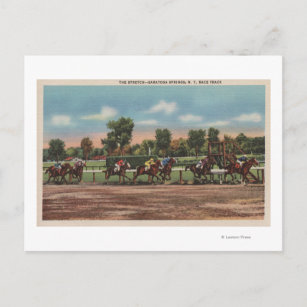 Saratoga Springs, NY - Race Track Scene Postkarte