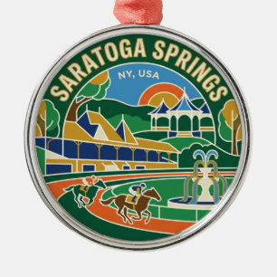 Saratoga Springs, NY, USA USA Ornament Aus Metall