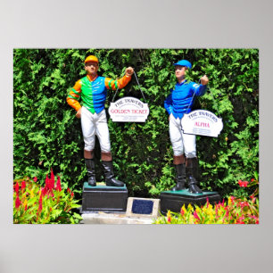 Saratoga's Iconic Traver's Stakes Lawn Jockeys Poster