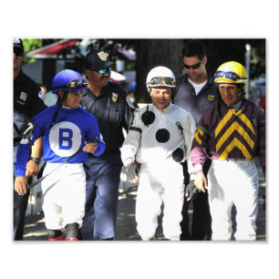 Saratogas Top-Jockeys auf dem Weg zum Paddock Fotodruck