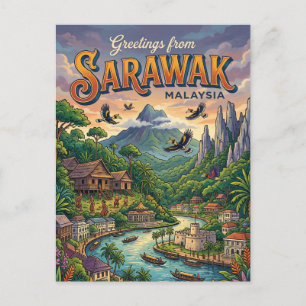 Sarawak Malaysia Postkarte
