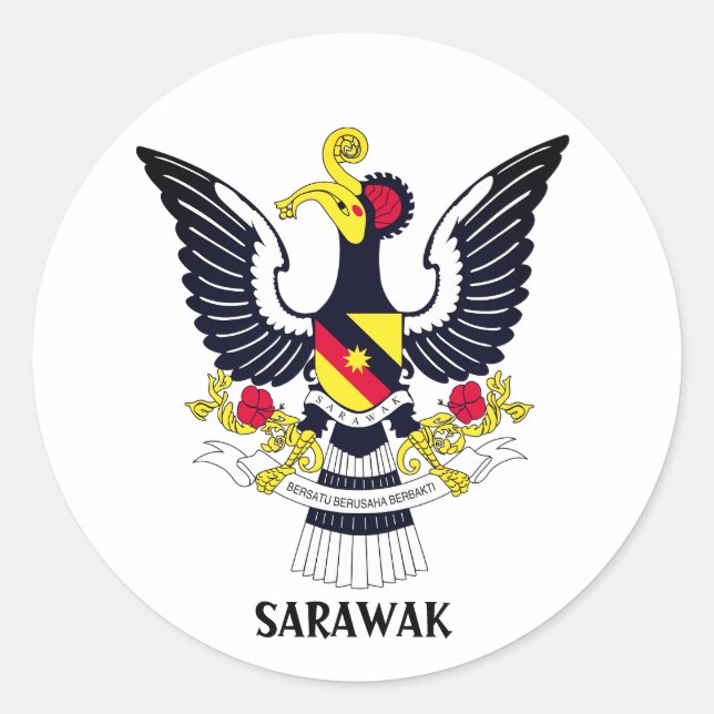 Sarawak-Wappen - MALAYSIA Runder Aufkleber (Vorderseite)