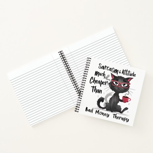 Sarcasm & Attitude Funny Cat Lover Gift  Notizbuch (Innenseite)