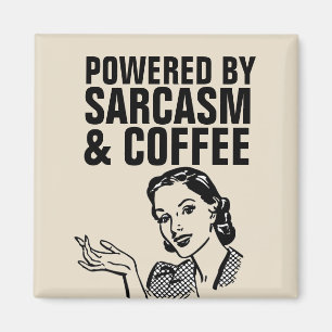 SARCASM & COFFEE RETRO HOUSEWIFIFI MAGNETS MAGNET