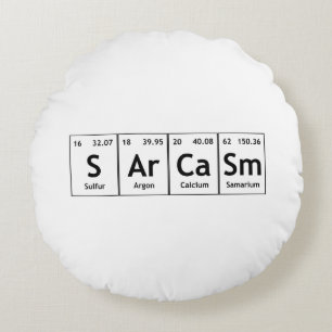 SArCaSm Periodic Table Elements Word Chemistry Rundes Kissen