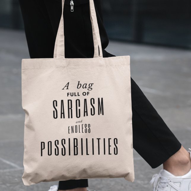 Sarcasm & Postions Funny Quirky Modern Tragetasche (Unlock endless possibilities and showcase your wit with this must-have tote bag! )