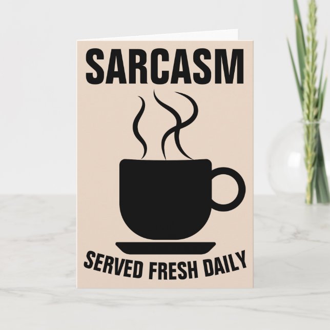 SARCASM SERVIERT FRISCHE TAGESKARTEN KARTE (Vorderseite)
