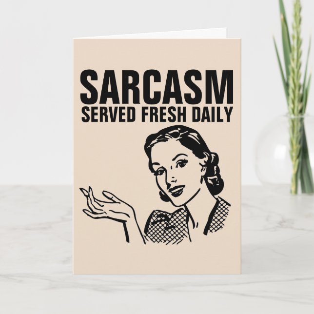 SARCASM SERVIERT TÄGLICH FUNNY VINTAG HOUSEWIFE CA KARTE (Vorderseite)