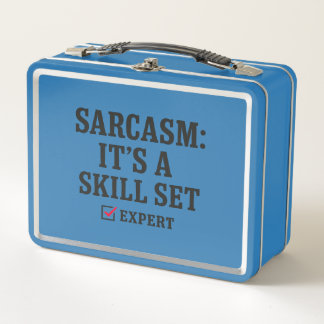 Sarcasm Skill Set Expert Typography Metall Brotdose