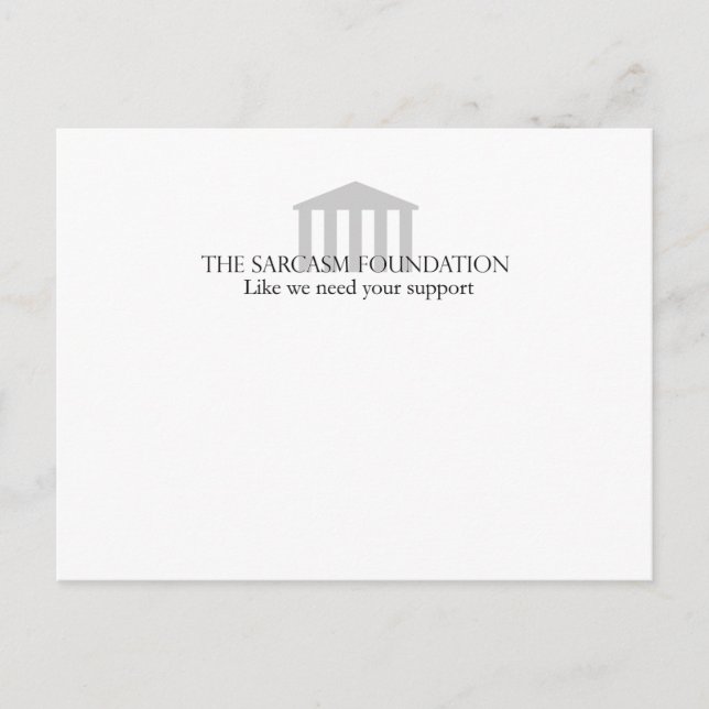 Sarcasm-Stiftung Postkarte (Vorderseite)