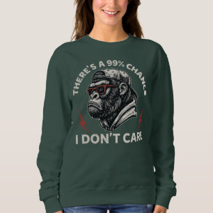 Sarcastic Affen Graphic in Backward Hat & Shades Sweatshirt