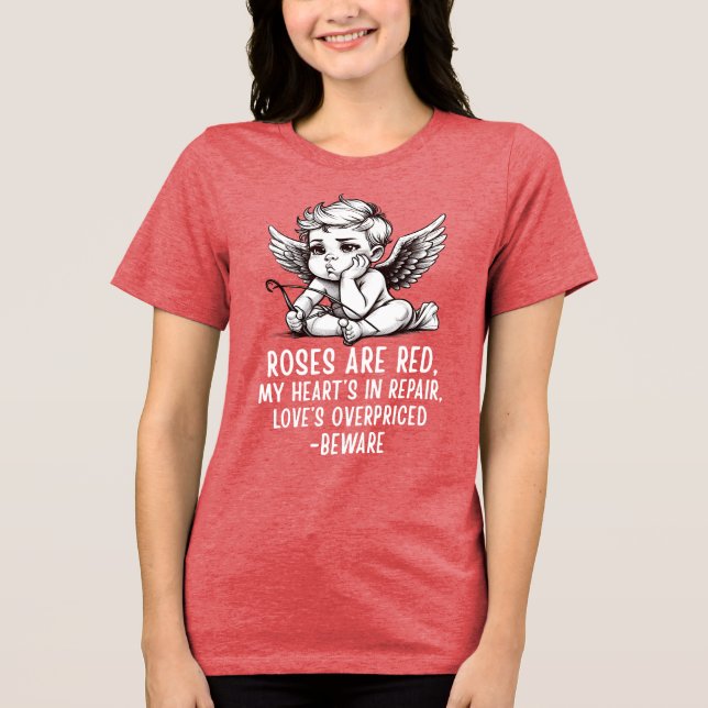 Sarcastic Anti-Valentine Cupid T-Shirt Tri-Blend Shirt (Vorderseite)