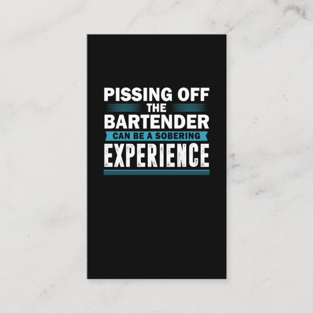 Sarcastic Barkeeper Alcohol Mixer Barkeeper Jokes Visitenkarte (Vorderseite)