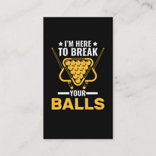 Sarcastic Billard Joke Pool Player Visitenkarte