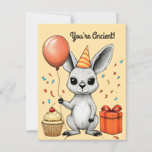 Sarcastic Birthday Kangaroo Party Gruß Postkarte
