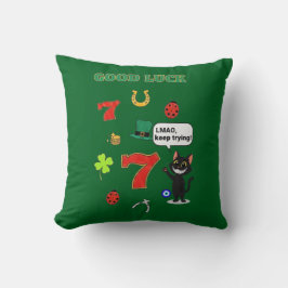 Sarcastic black cat and Lucky charms Kissen