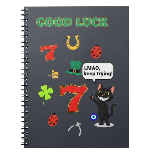 Sarcastic black cat  and Lucky charms Notizblock (Vorderseite)